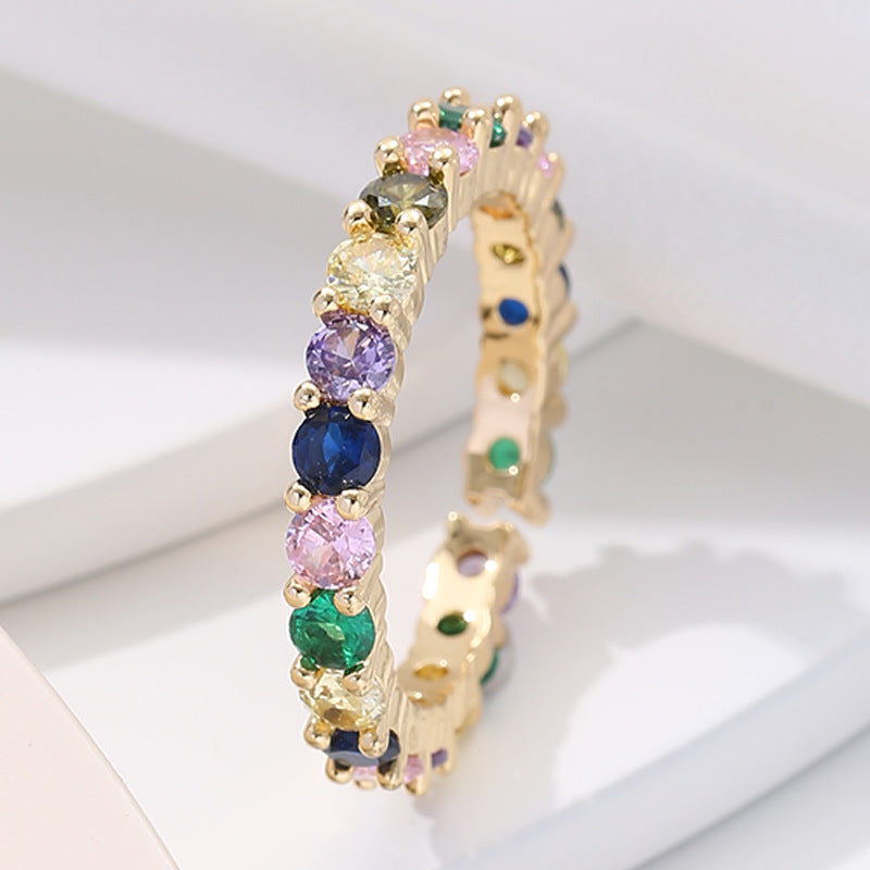 Wholesale Gold Plated Full Zirconia Copper Rings